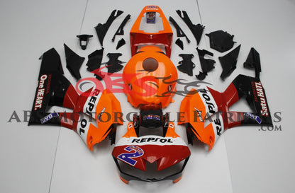 Honda CBR600RR Fairing Kit (2024-2025) Red, Orange, White, Black Repsol Satu HATI at KingsMotorcycleFairings.com