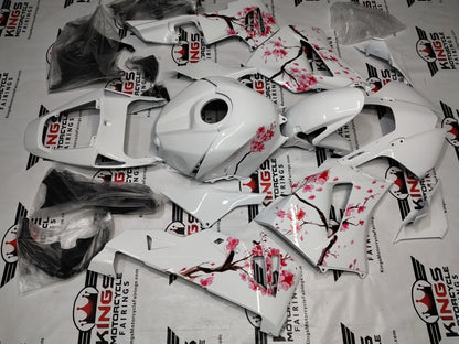 Honda CBR600RR Fairing Kit (2024-2025) White, Cherry Blossoms from KingsMotorcycleFairings.com