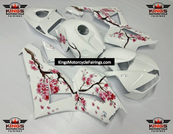 Honda CBR600RR Fairing Kit (2024-2025) White, Pink Blossom at KingsMotorcycleFairings.com