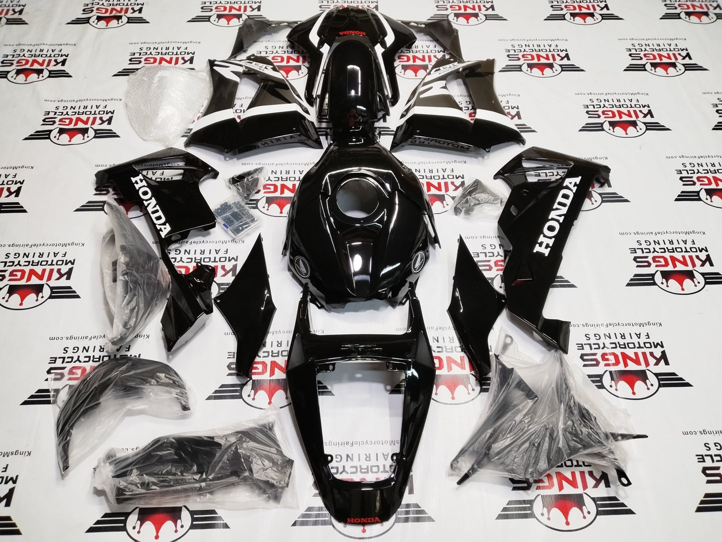 Honda CBR600RR Fairing Kit (2026) Black, Gray, White, Stripe at KingsMotorcycleFairings.com