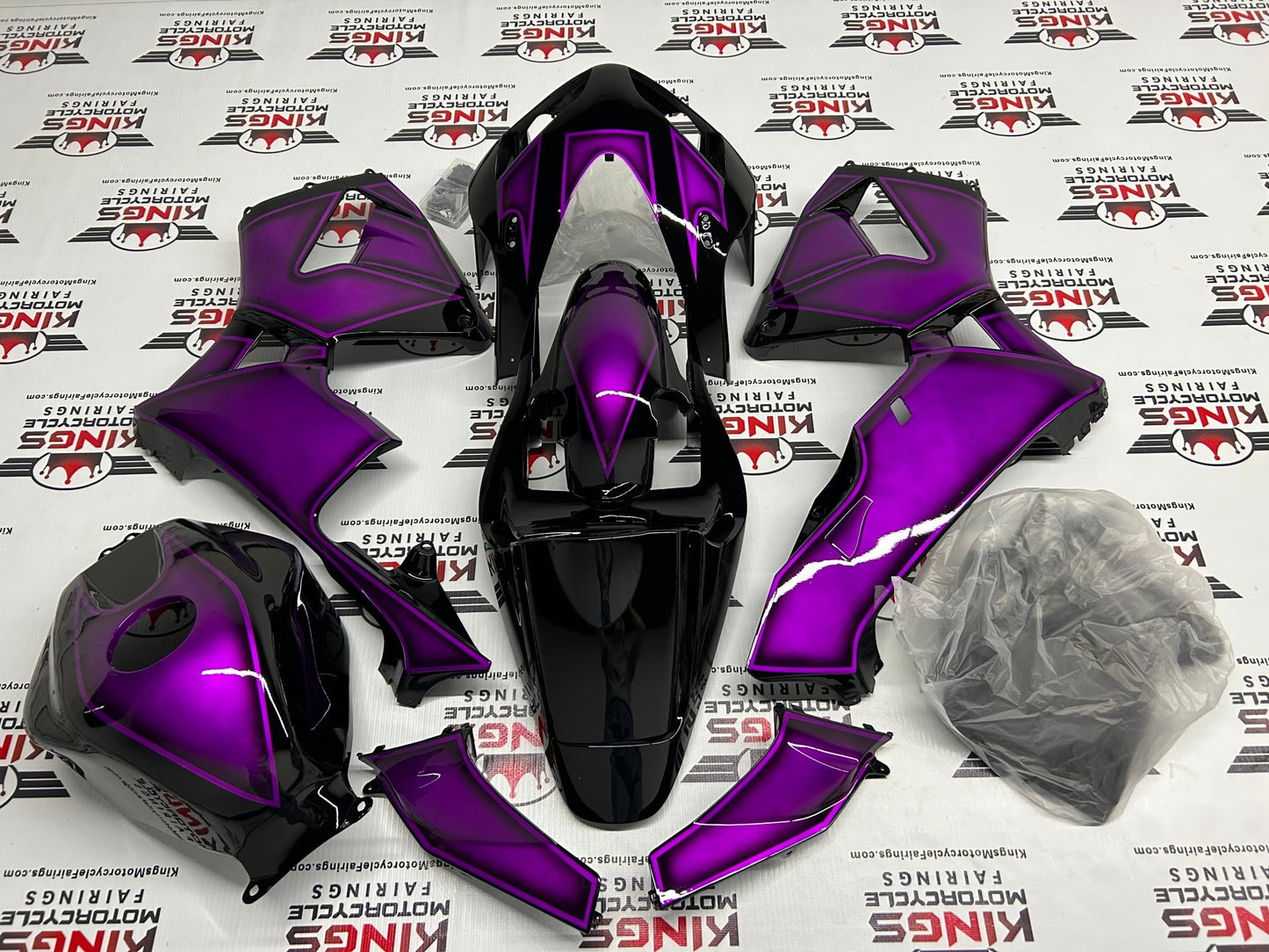 Honda CBR600RR Fairing Set (2003-2004) Black, Purple Custom at KingsMotorcycleFairings.com