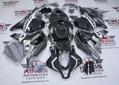 Honda CBR600RR Fairings (2009-2012) Faux Carbon Fiber, Silver, White Bull from KingsMotorcycleFairings.com