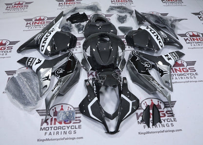 Honda CBR600RR Fairing Set (2009-2012) Faux Carbon Fiber, Black, Silver, White Bull at KingsMotorcycleFairings.com