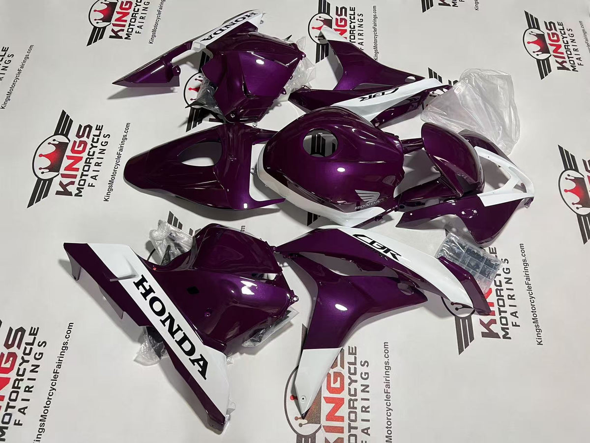 Honda CBR600RR Fairing Set (2009-2012) Purple, White Stripe, Black at KingsMotorcycleFairings.com