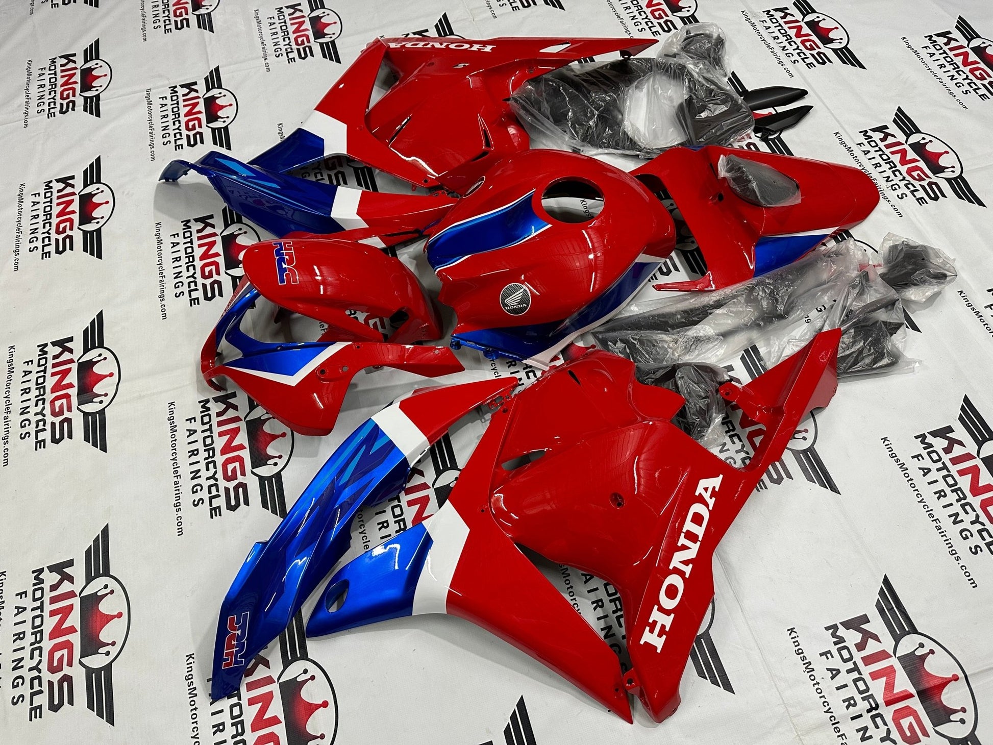 Honda CBR600RR Fairing Set (2009-2012) Red, Blue, White HRC at KingsMotorcycleFairings.com