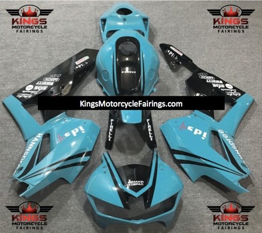 Honda CBR600RR Fairing Set (2024-2025) Light Blue, Black, White HANNspree at KingsMotorcycleFairings.com