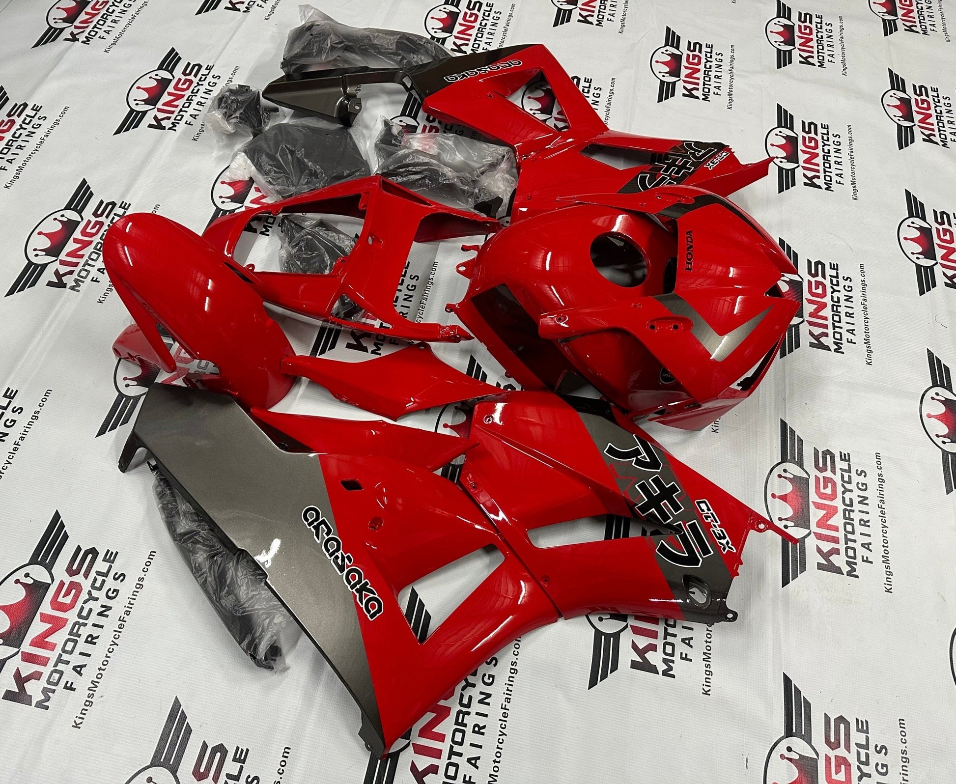 Honda CBR600RR Fairing Set (2024-2025) Red, Silver at KingsMotorcycleFairings.com