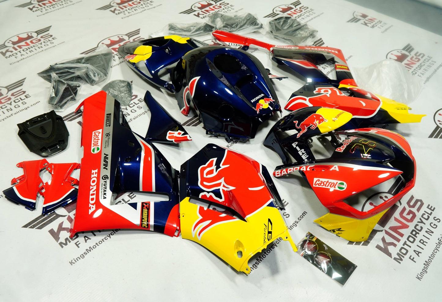 Honda CBR600RR Fairing kit (2013-2023) Red, Yellow, Blue RedBull at KingsMotorcycleFairings.com