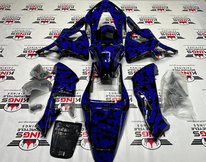 Honda CBR 600RR Fairings (2003-2004) Black, Blue Camouflage at KingsMotorcycleFairings.com