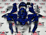 Honda CBR600RR Fairings (2003-2004) Black, Blue Camouflage at KingsMotorcycleFairings.com