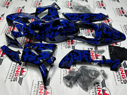 Honda CBR 600RR Fairings (2003-2004) Black, Blue Camouflage from KingsMotorcycleFairings.com