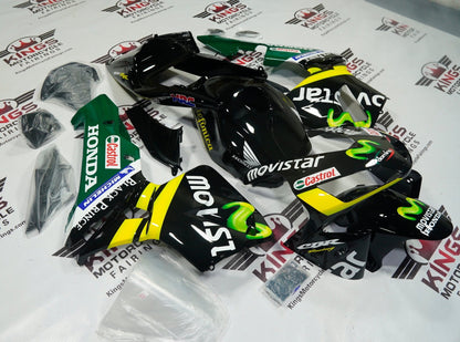 Honda CBR 600RR Fairings (2003-2004) Black, Green Movistar at KingsMotorcycleFairings.com