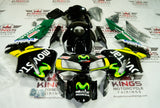 Honda CBR600RR Fairings (2003-2004) Black, Green, Yellow Movistar at KingsMotorcycleFairings.com