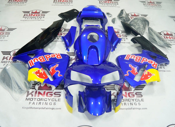 Honda CBR600RR Fairings (2003-2004) Blue, Black, Yellow, Red Bull at KingsMotorcycleFairings.com