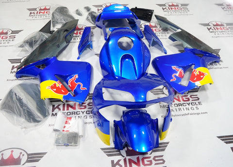 Honda CBR600RR Fairings (2003-2004) Blue, Gray RedBull at KingsMotorcycleFairings.com