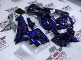 Honda CBR600RR Fairings (2003-2004) Gloss Black, Blue Camouflage at KingsMotorcycleFairings.com