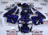 Honda CBR600RR Fairings (2003-2004) Gloss Black, Blue Camouflage from KingsMotorcycleFairings.com
