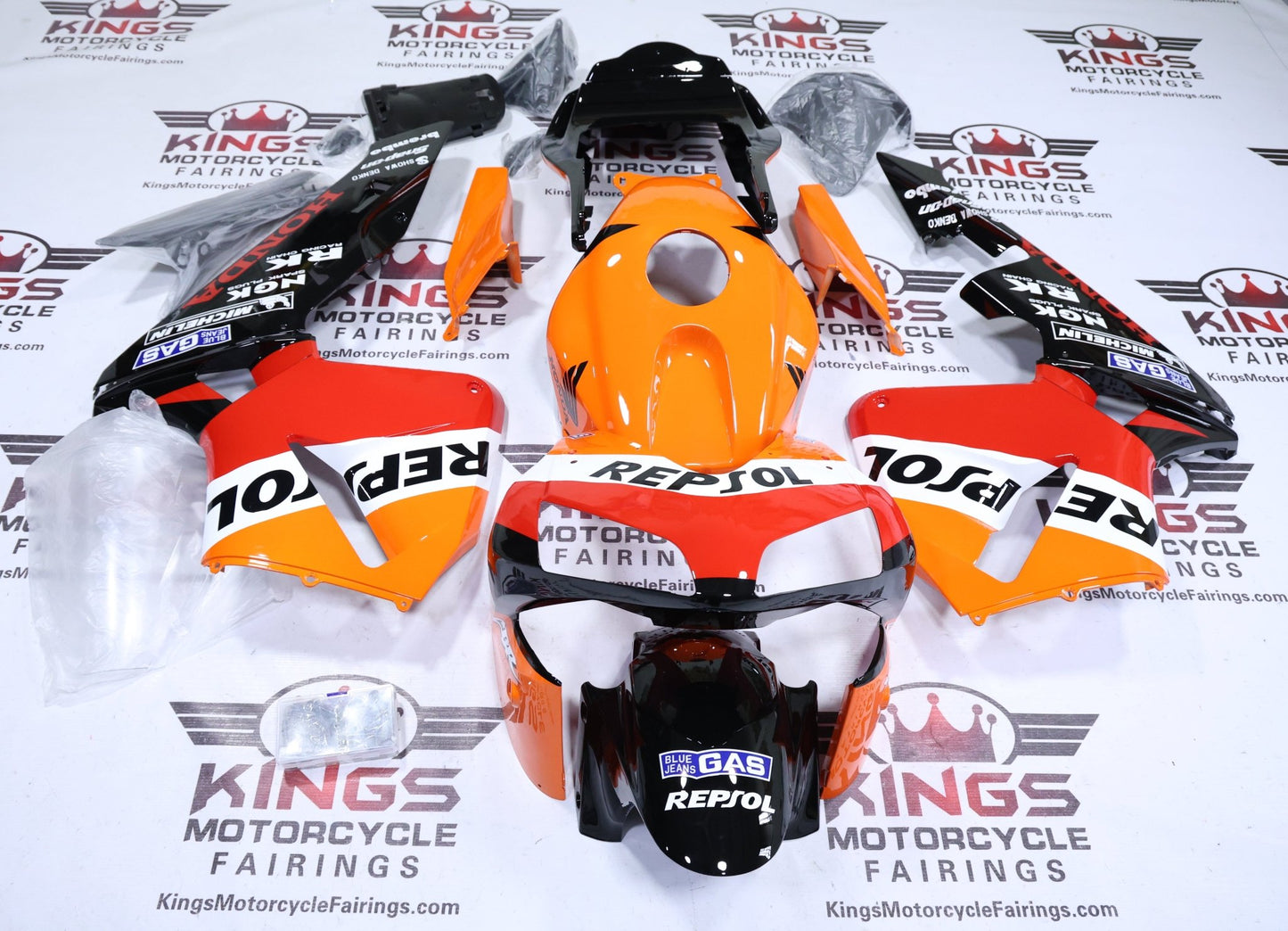 Honda CBR600RR Fairings (2003-2004) Repsol Orange at KingsMotorcycleFairings.com