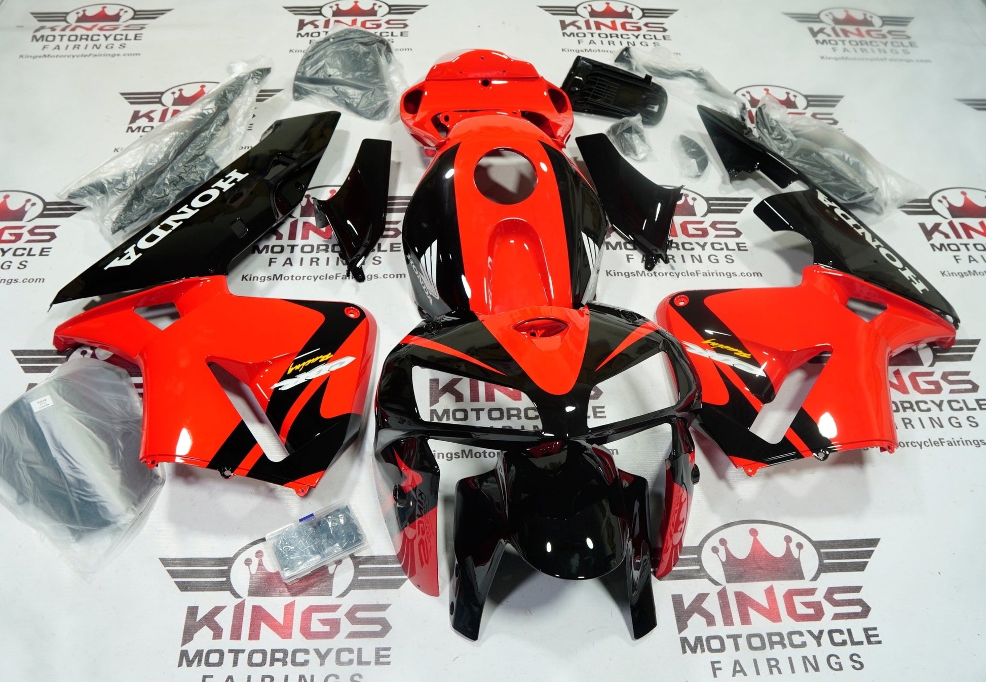 Honda CBR600RR Fairings (2005-2006) Black, Red, White at KingsMotorcycleFairings.com