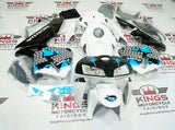 Honda CBR600RR Fairings (2005-2006) White, Black, Blue Ink Splash at KingsMotorcycleFairings.com