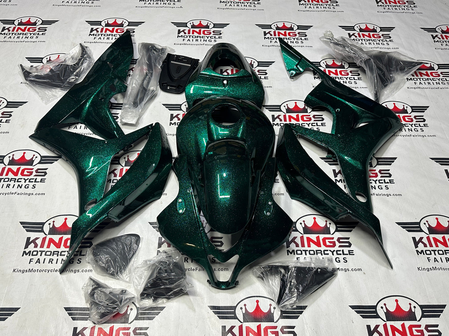 Honda CBR600RR Fairings (2007-2008) Green Metallic Pearl Flake at KingsMotorcycleFairings.com