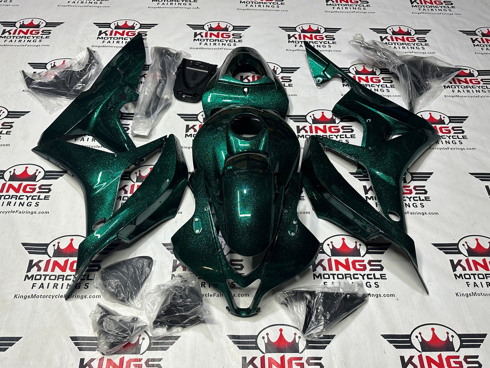 Honda CBR600RR Fairings (2007-2008) Green Metallic Pearl Flake at KingsMotorcycleFairings.com
