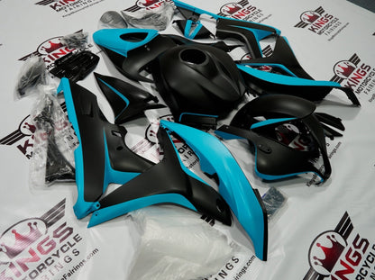 Honda CBR600RR Fairings (2007-2008) Matte Black, Blue Turquoisef at KingsMotorcycleFairings.com