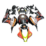 Honda CBR600RR Fairings (2007-2008) Matte Black, Orange, Neon Yellow Rossi at KingsMotorcycleFairings.com