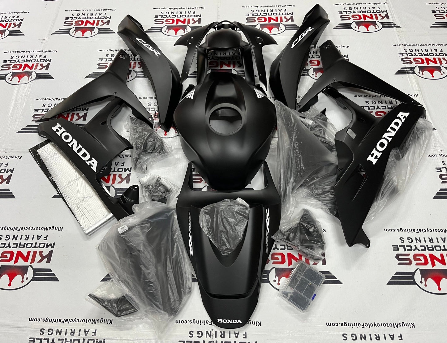 Honda CBR 600 Fairings (2007-2008) Matte Black, White Repsol at KingsMotorcycleFairings.com