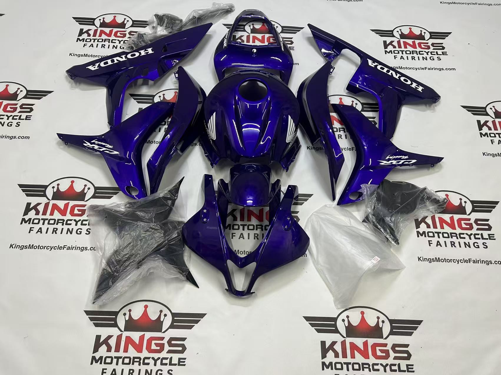 Honda CBR600RR Fairings (2007-2008) Purple, White Wings from KingsMotorcycleFairings.com