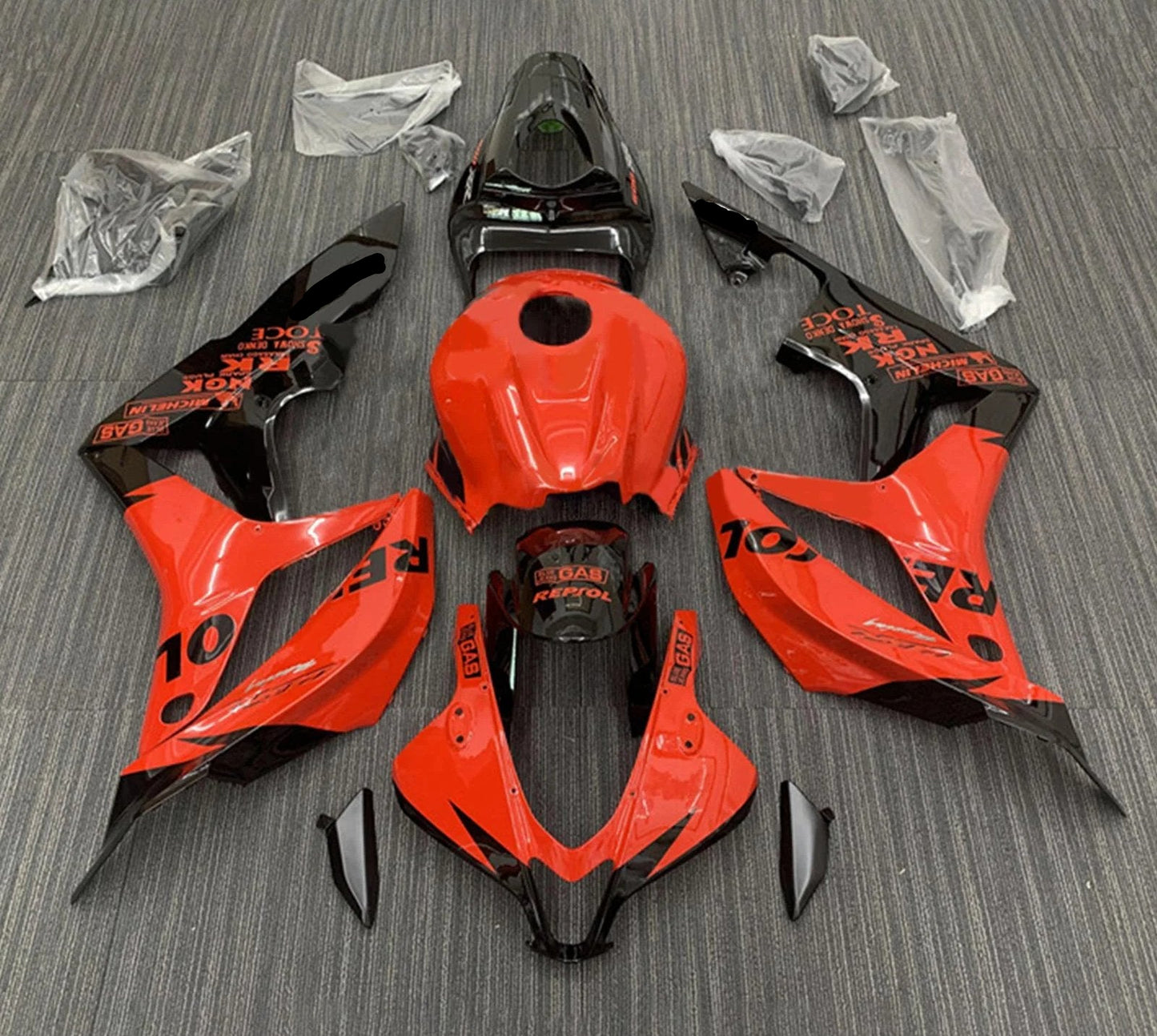 Honda CBR600RR Fairings (2007-2008) Red, Black Repsol at KingsMotorcycleFairings.com