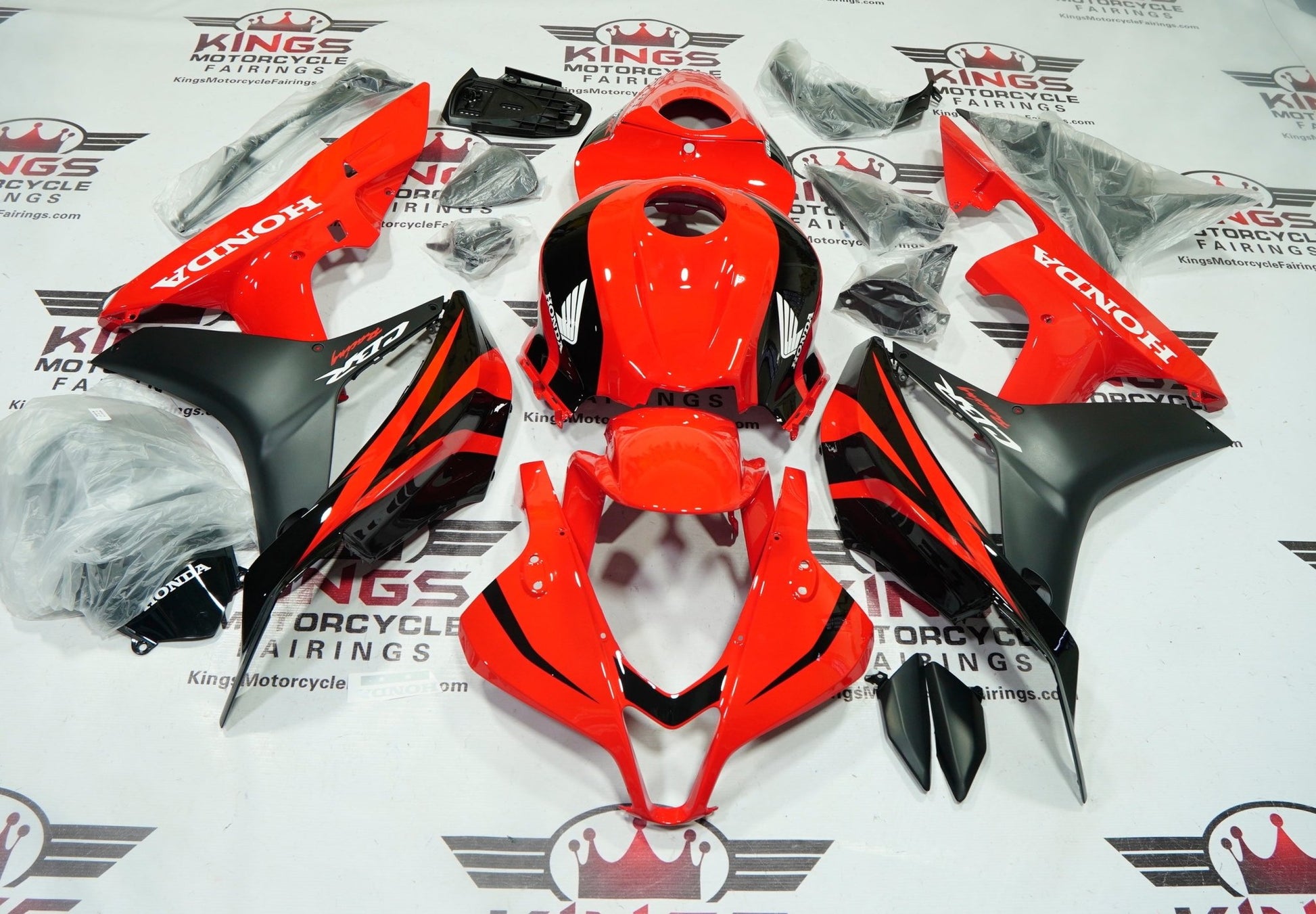 Honda CBR600RR Fairings (2007-2008) Red, Black at KingsMotorcycleFairings.com