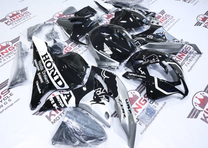 Honda CBR600RR Fairings (2009-2012) Black, Silver, White Bull from KingsMotorcycleFairings.com