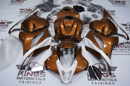 Honda CBR600RR Fairings (2009-2012) Brown, White Stripe, Black at KingsMotorcycleFairings.com
