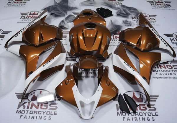 Honda CBR600RR Fairings (2009-2012) Brown, White Stripe, Black from KingsMotorcycleFairings.com