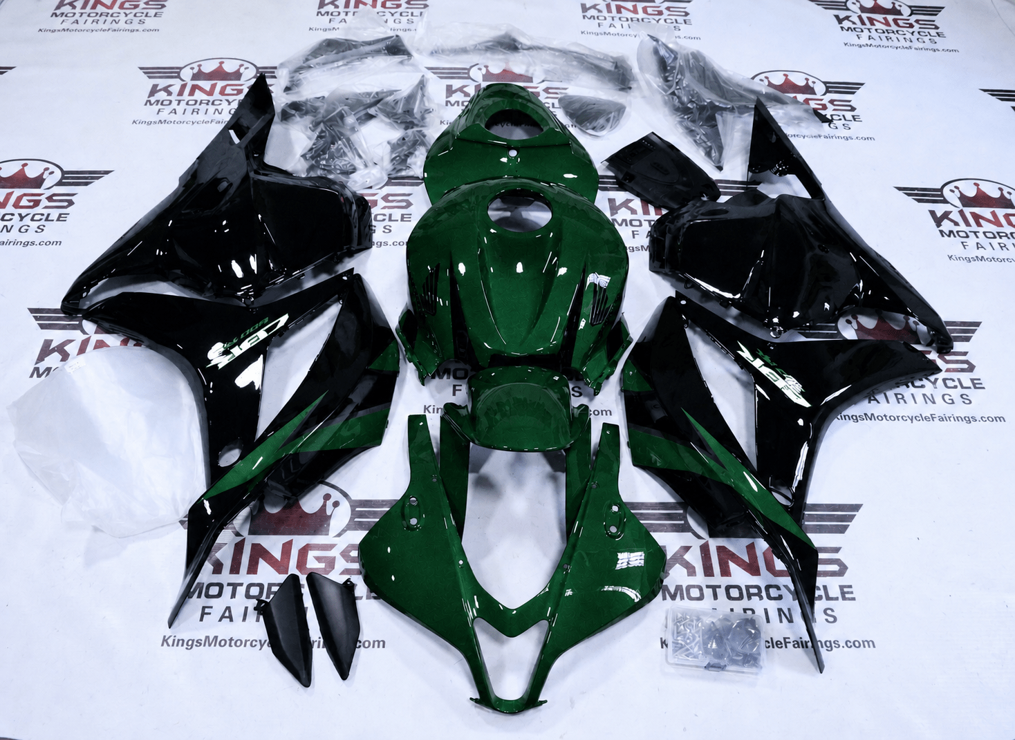 Honda CBR600RR Fairings (2009-2012) Dark Green, Black at KingsMotorcycleFairings.com
