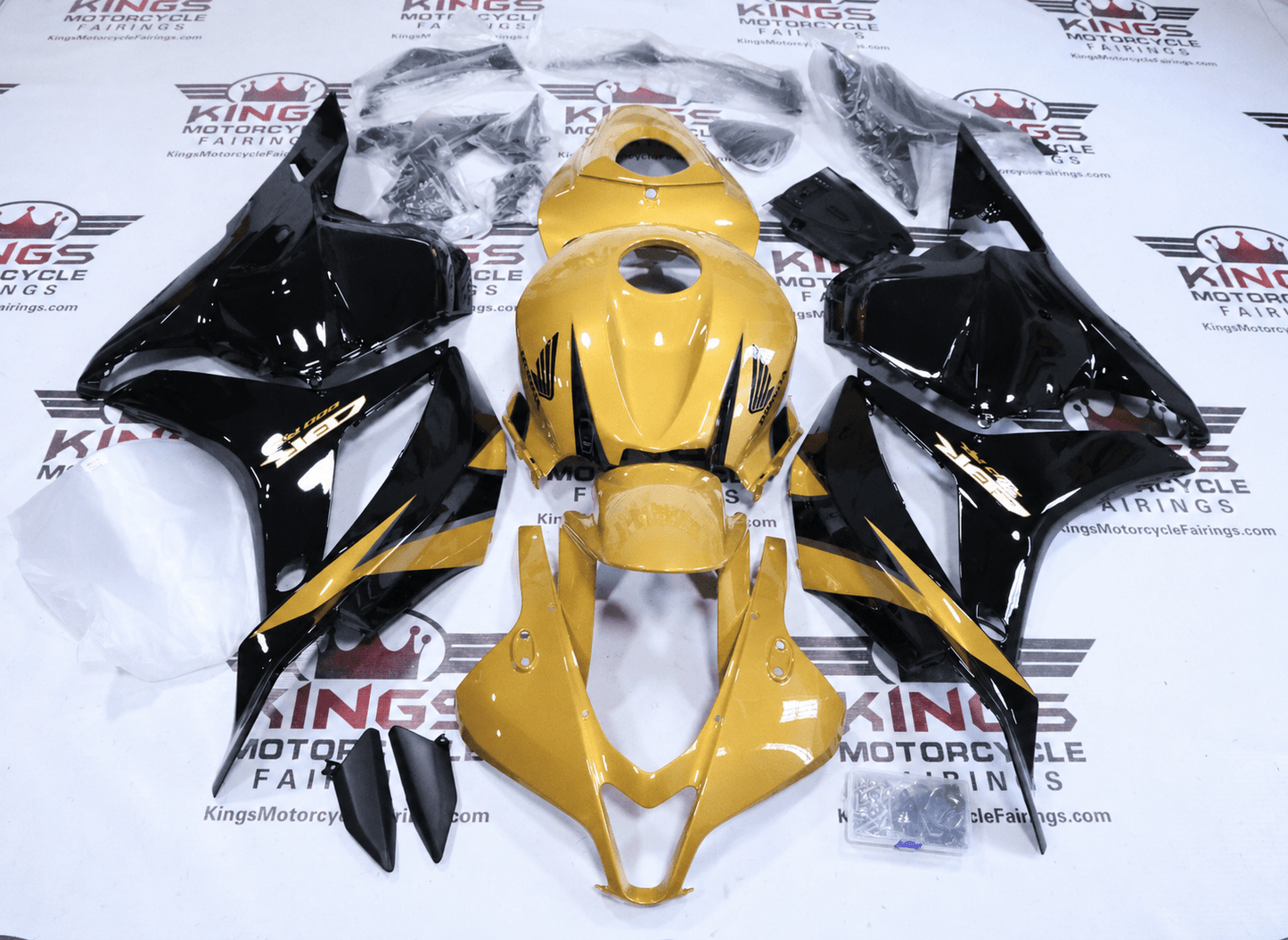 Honda CBR600RR Fairings (2009-2012) Gold, Black at KingsMotorcycleFairings.com