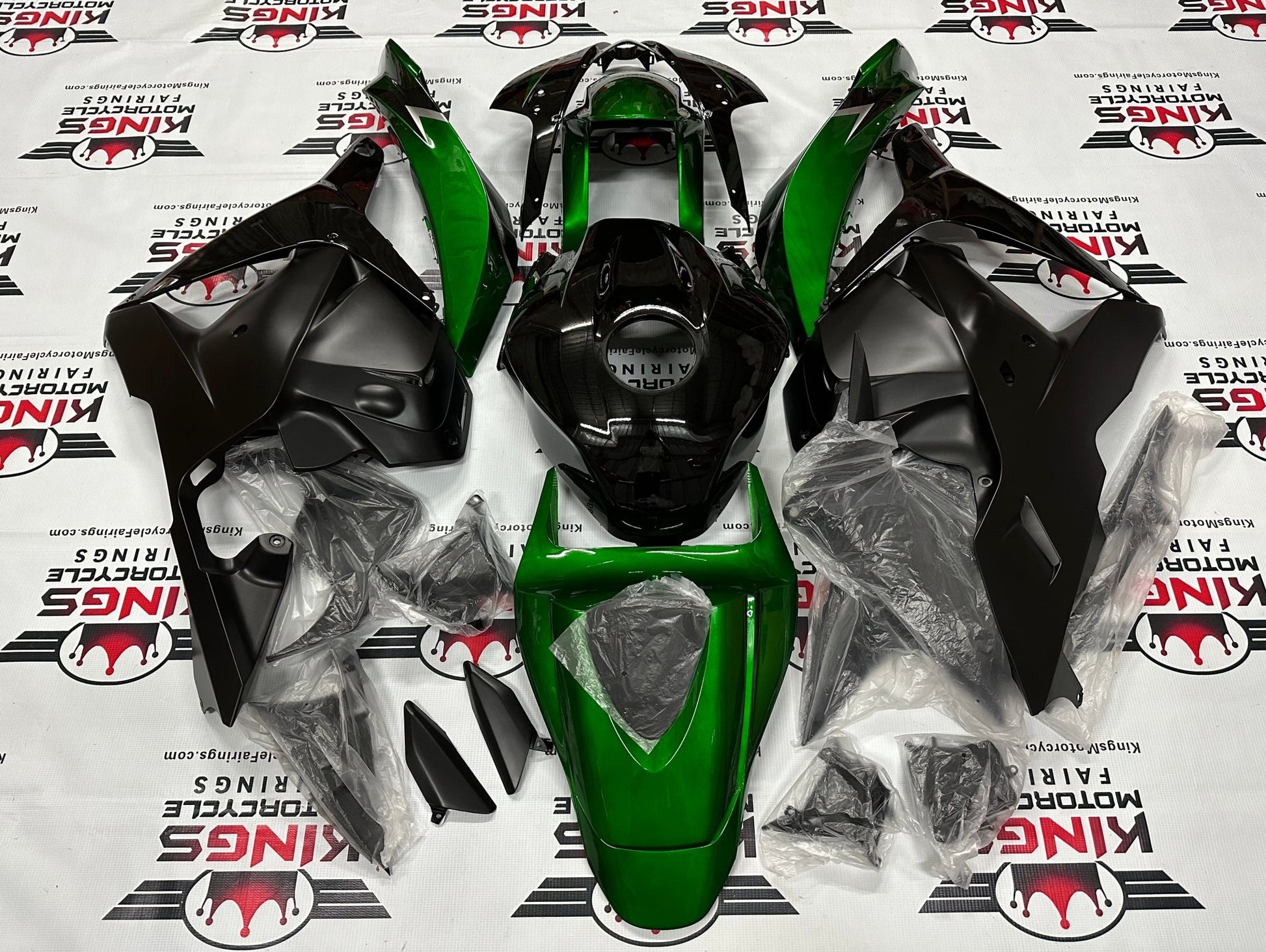 Honda CBR600RR Fairing kit (2009-2012) Green, Black, Matte Black at KingsMotorcycleFairings.com