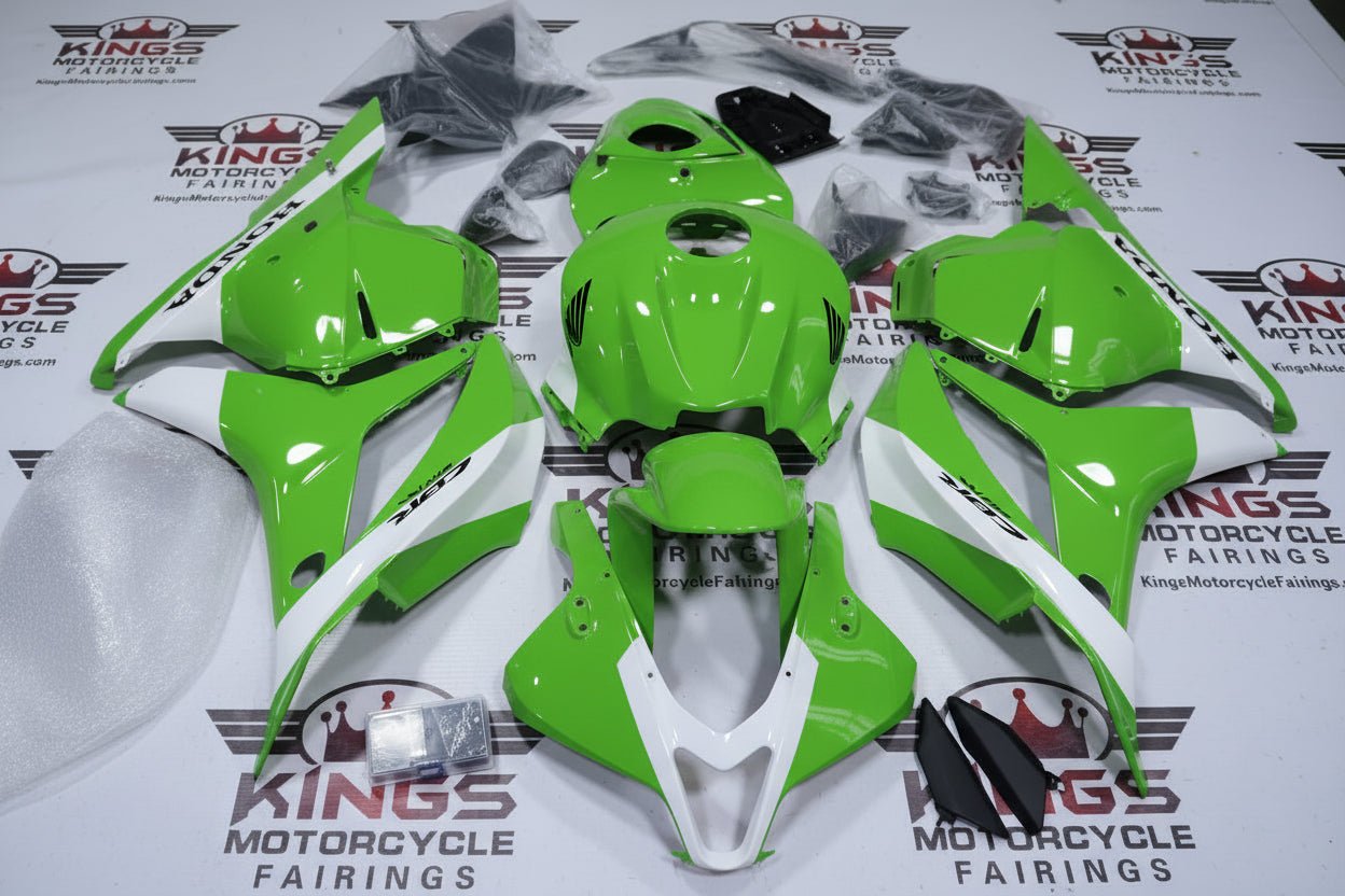Honda CBR600RR Fairings (2009-2012) Green, White Stripe, Black at KingsMotorcycleFairings.com