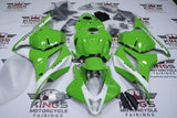 Honda CBR600RR Fairings (2009-2012) Green, White Stripe, Black at KingsMotorcycleFairings.com