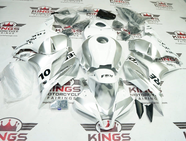 Honda CBR600RR Fairings (2009-2012) Pearl White, Silver Repsol at KingsMotorcycleFairings.com