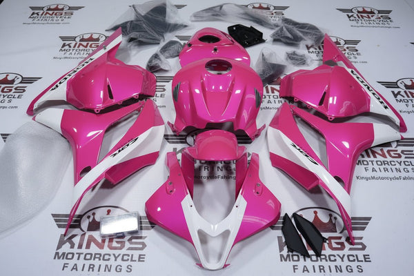 Honda CBR600RR Fairings (2009-2012) Pink, White Stripe, Black at KingsMotorcycleFairings.com
