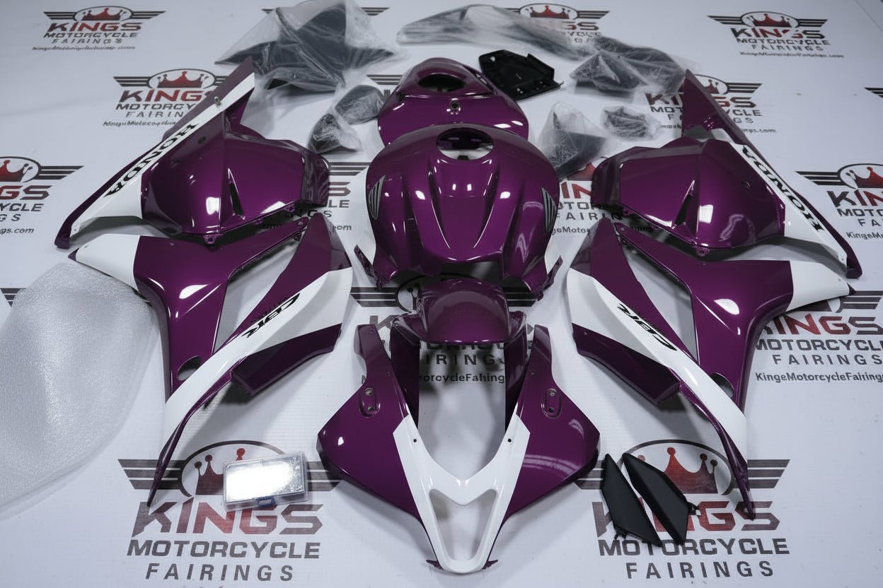 Honda CBR600RR Fairings (2009-2012) Purple, White Stripe, Black at KingsMotorcycleFairings.com