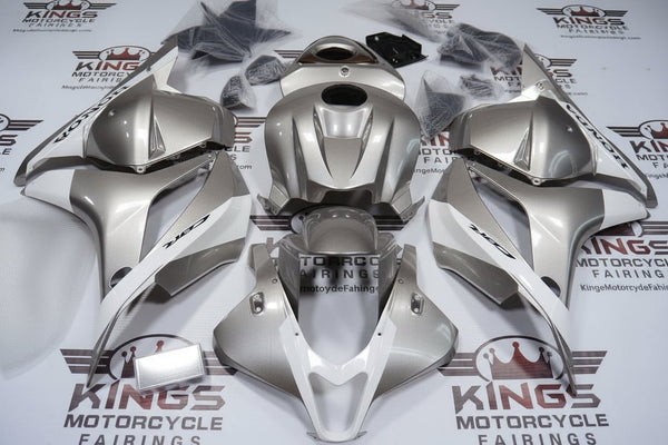 Honda CBR600RR Fairings (2009-2012) Silver, White Stripe at KingsMotorcycleFairings.com