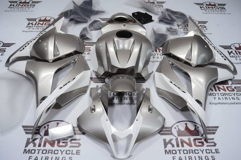 Honda CBR600RR Fairings (2009-2012) Silver, White Stripe at KingsMotorcycleFairings.com