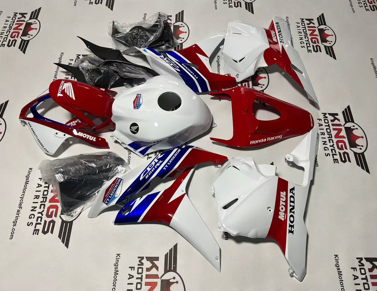 Honda CBR600RR Fairings (2009-2012) TT Legends White, Red, Blue from KingsMotorcycleFairings.com
