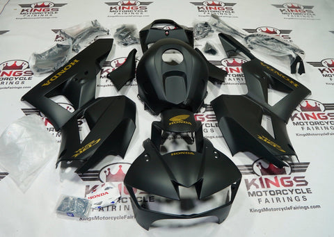 Honda CBR600RR Fairings (2013-2023) Matte Black, Gold at KingsMotorcycleFairings.com