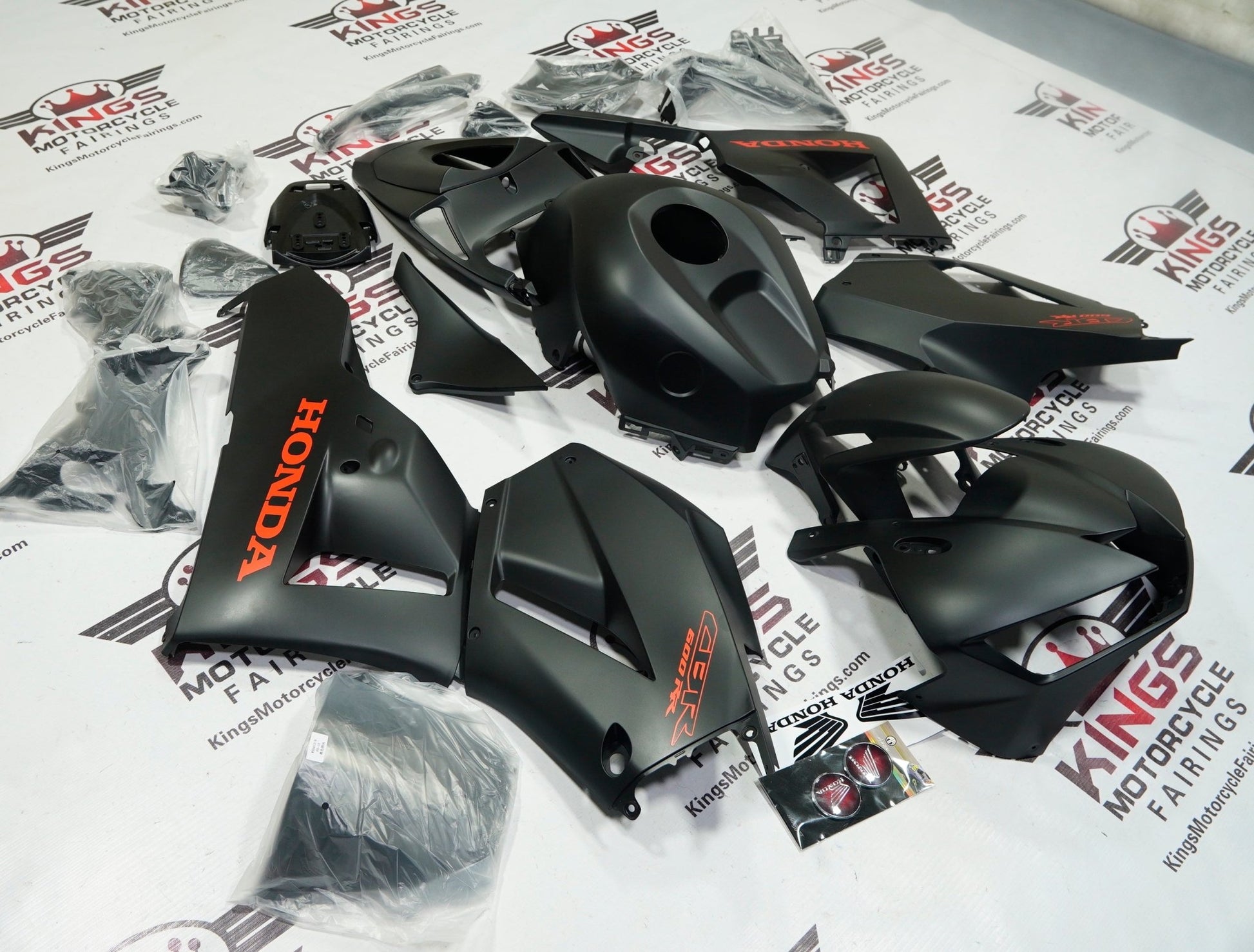 Honda CBR 600RR Fairings (2013-2023) Matte Black, Matte Red at KingsMotorcycleFairings.com