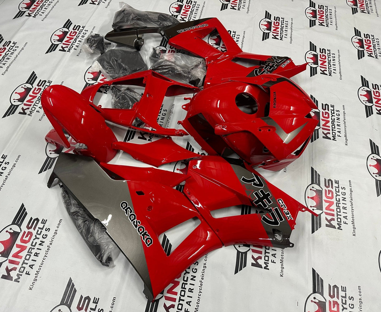 Honda CBR 600RR Fairing Kit (2013-2023) Red, Silver at KingsMotorcycleFairings.com