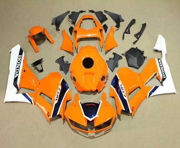 Honda CBR600RR Fairings (2024-2025) Orange, Dark Blue, White at KingsMotorcycleFairings.com